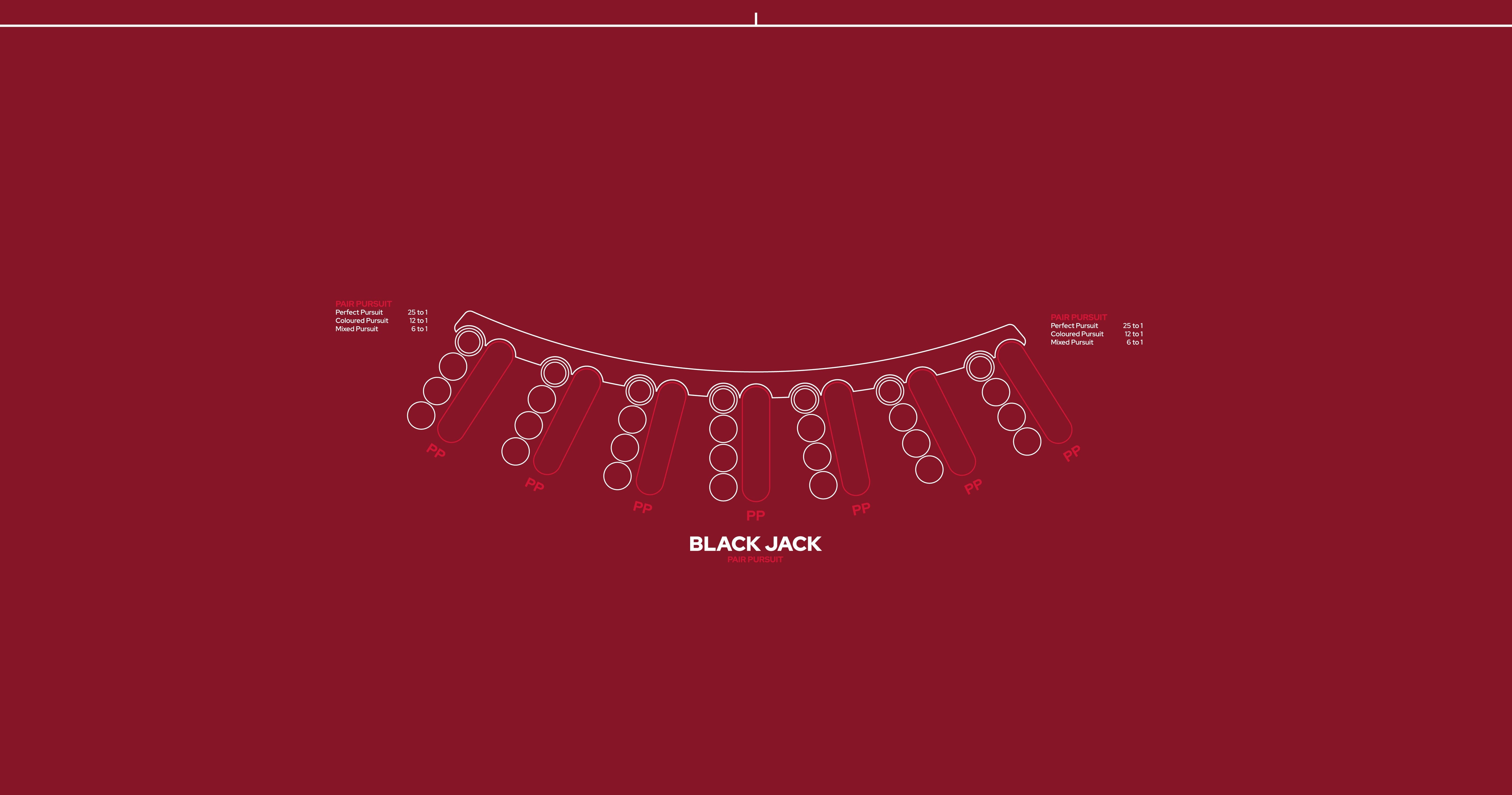 Layout BJ Blackjack Pair Pursuit Small Logo Red