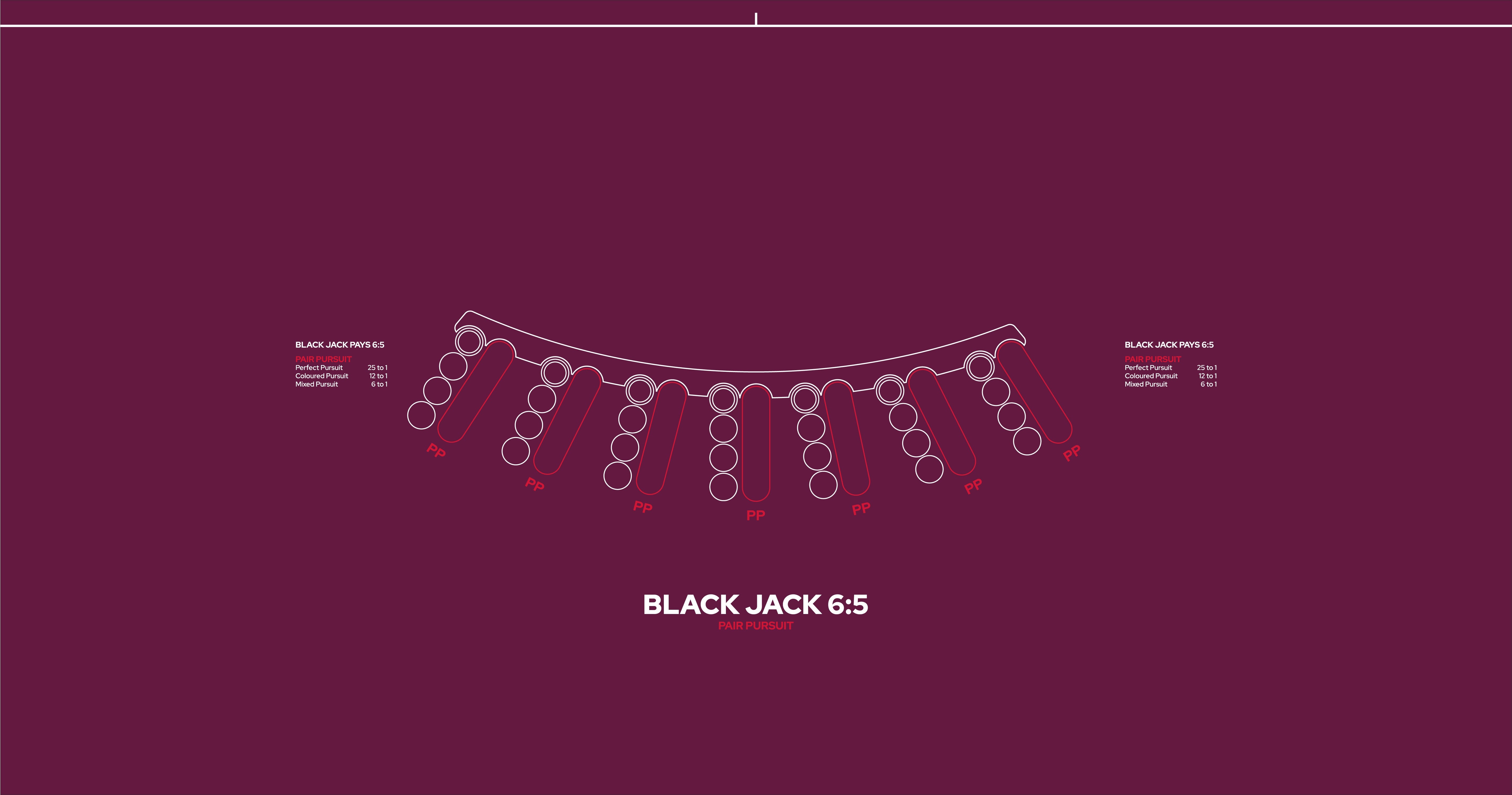 Layout,BJ Pays 6:5, Purple.