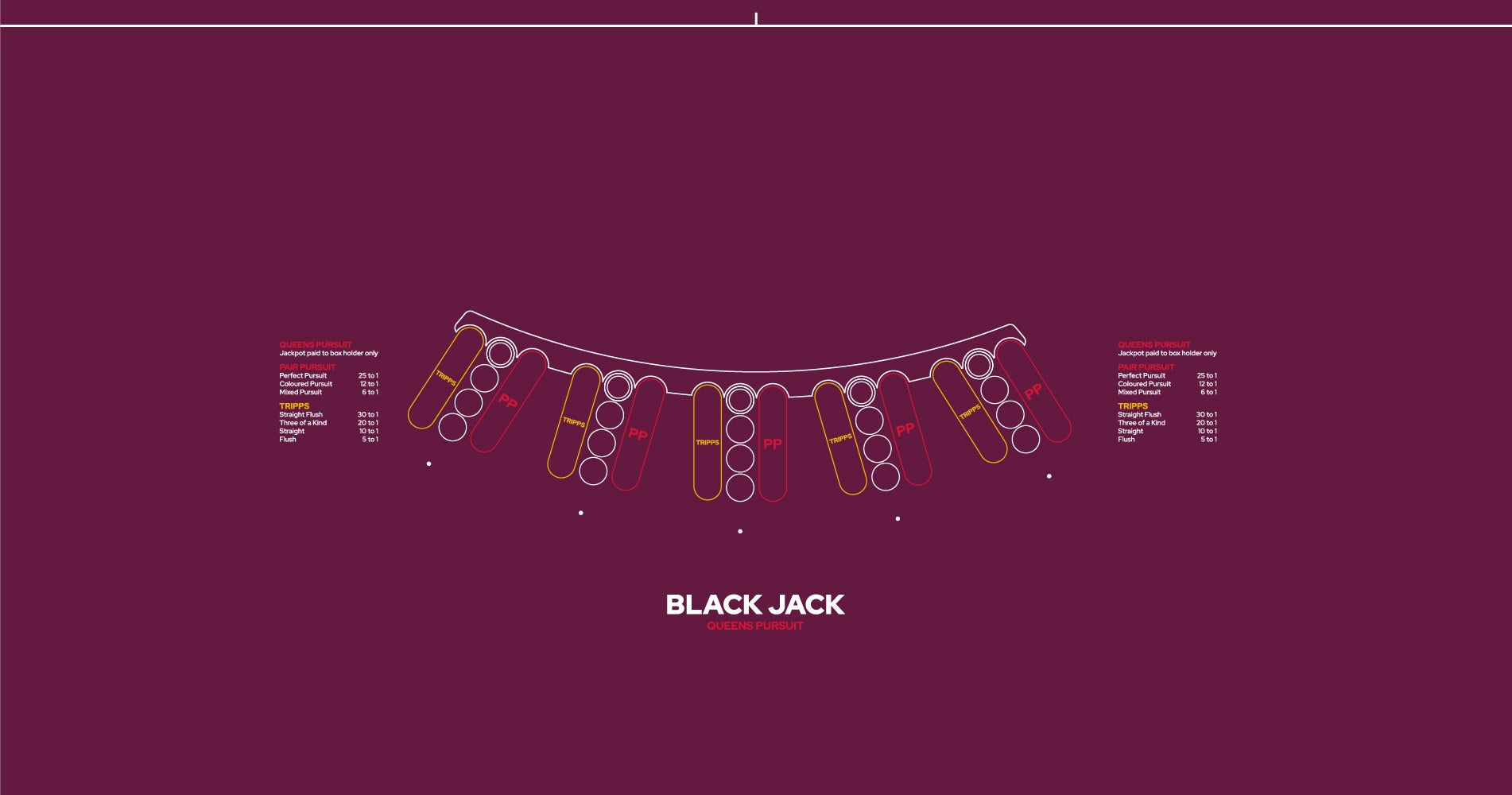 Layout, BJ, Queens Pursuit, 5 Player, Purple (MWLA0531)
