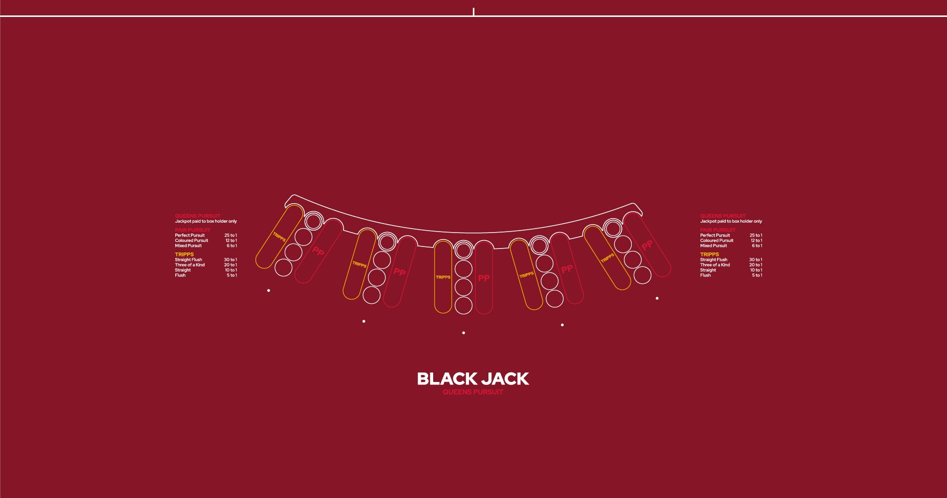 Layout, BJ, Queens Pursuit, 5 Player, Red (MWLA0534)