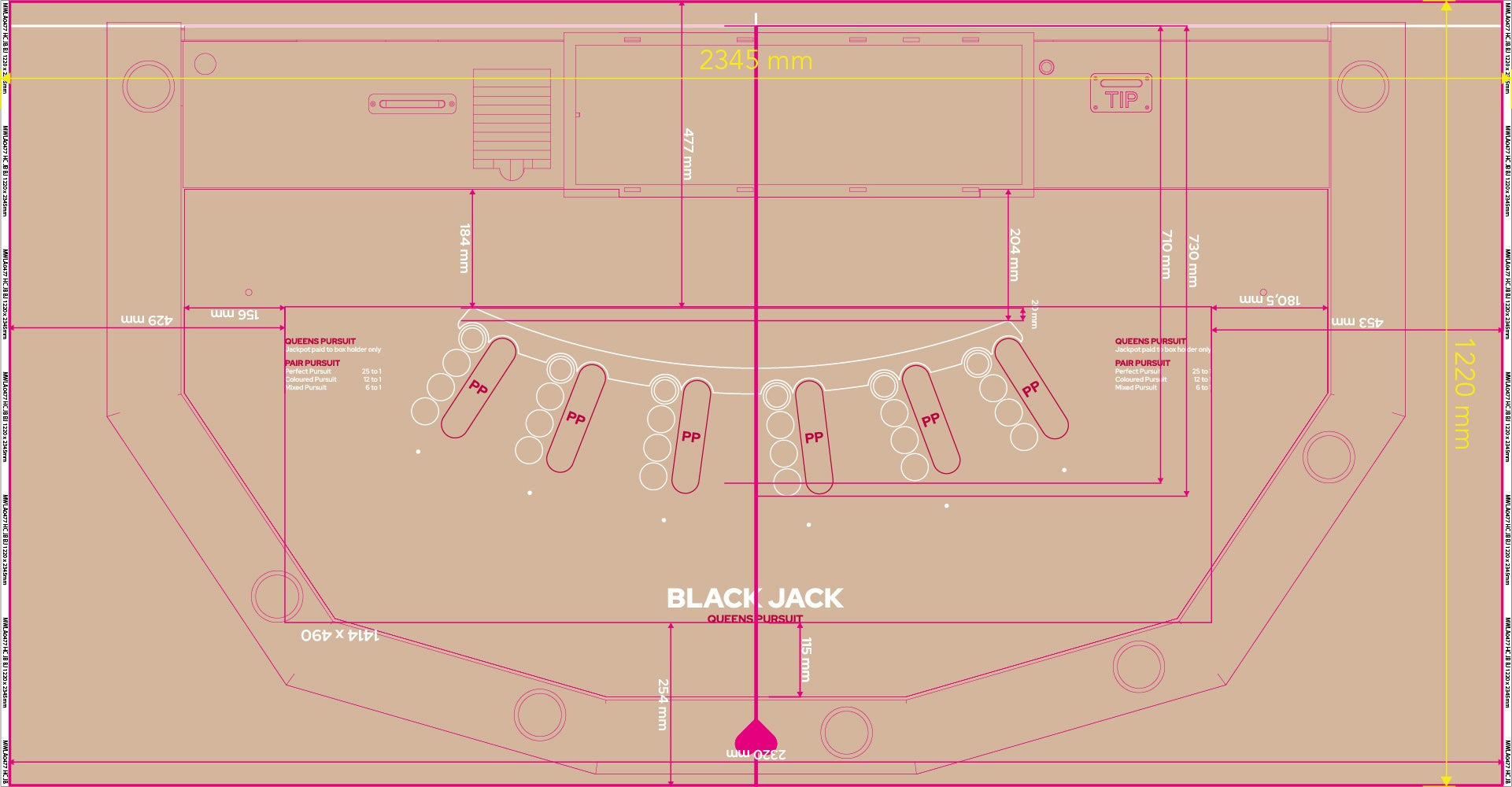 Layout BJ 6 Player Premium (Queens Pursuit) (MWLA0477)
