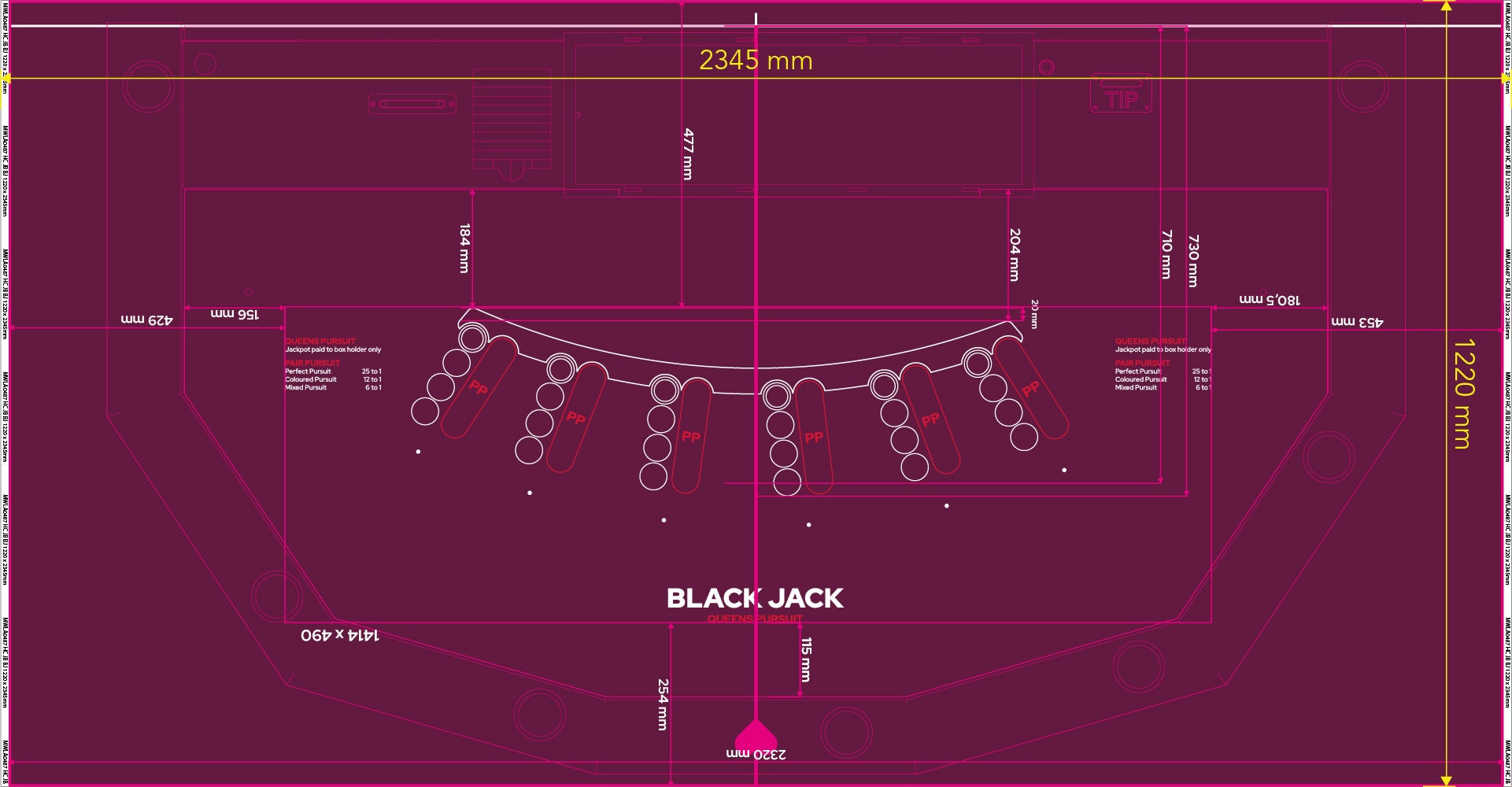 Layout BJ 6 Player Premium (Queens Pursuit) (MWLA0487) Purple