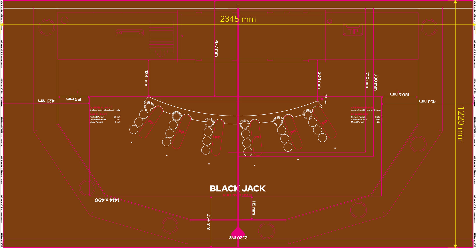 Layout BJ 6 Player Premium (Queens Pursuit) (MWLA0507) Camel