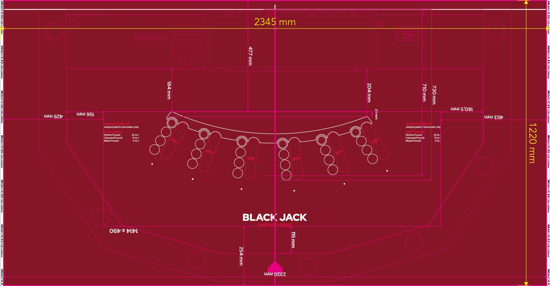 Layout BJ 6 Player Premium (Queens Pursuit) (MWLA0517) Red