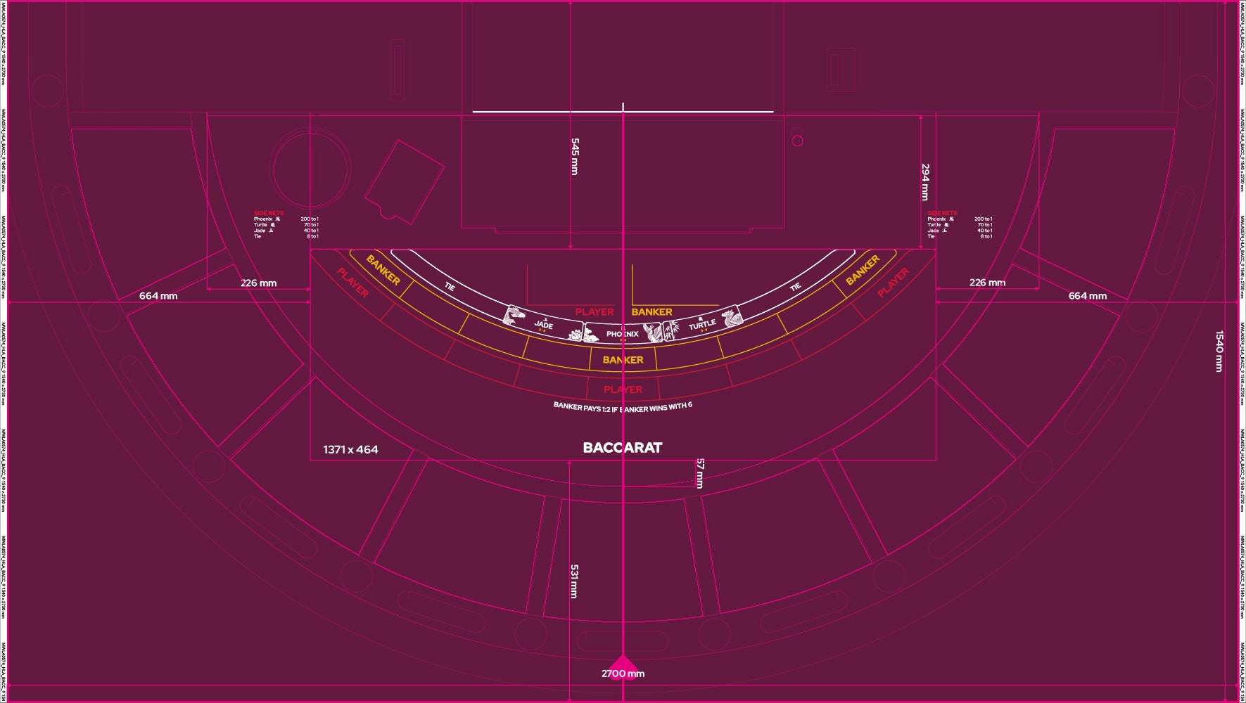 Layout, PB,HLA,Punto Banco, Baccarat,small logo,9 Player, Purple (MWLA0574)