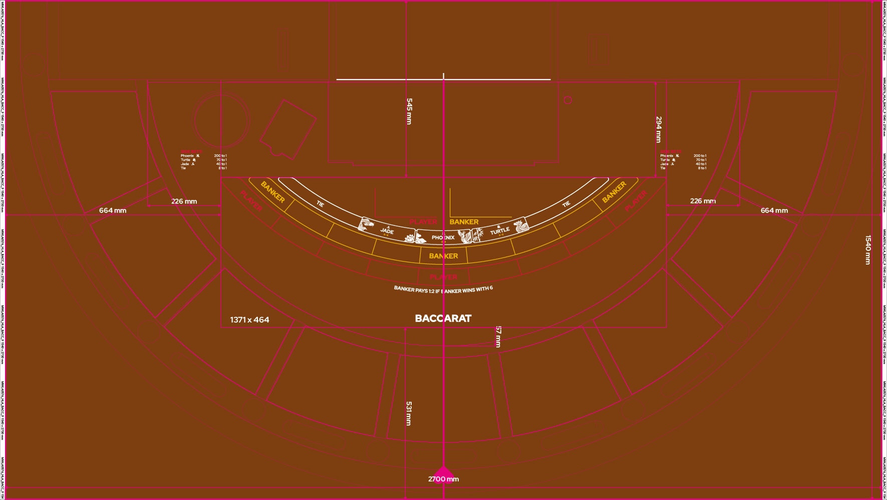 Layout, PB,HLA,Punto Banco, Baccarat,small logo,9 Player, Camel (MWLA0576)