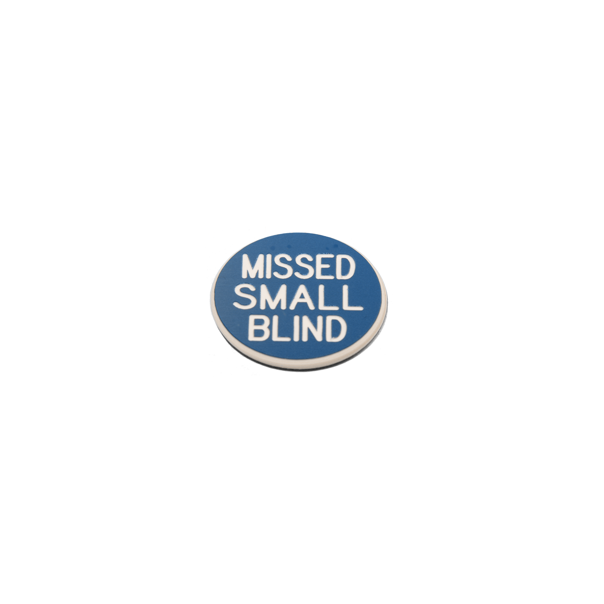 Poker Button Missed Small Blind Blue/White